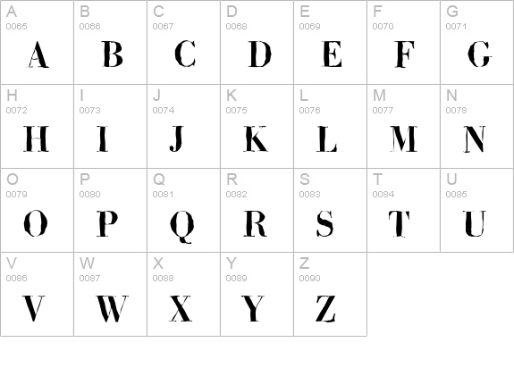 BodoniAntique-Medium-Regular uppercase A-Z preview