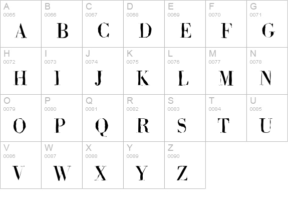 BodoniAntique-Regular uppercase A-Z preview