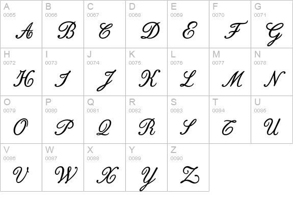 BodoniClassic-EnglishInitials uppercase A-Z preview