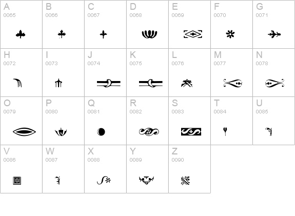 BodoniClassicOrnaments uppercase A-Z preview