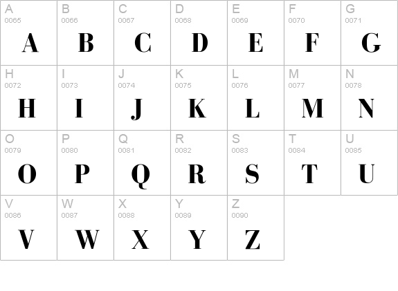 BodoniFLF-Bold uppercase A-Z preview