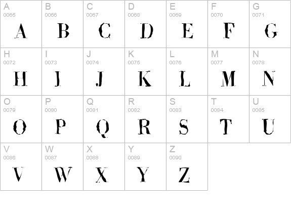 BodoniRandom-Regular uppercase A-Z preview