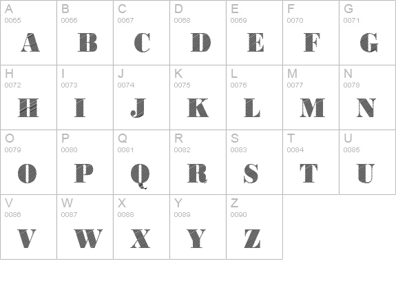 BodoniRising-Regular uppercase A-Z preview