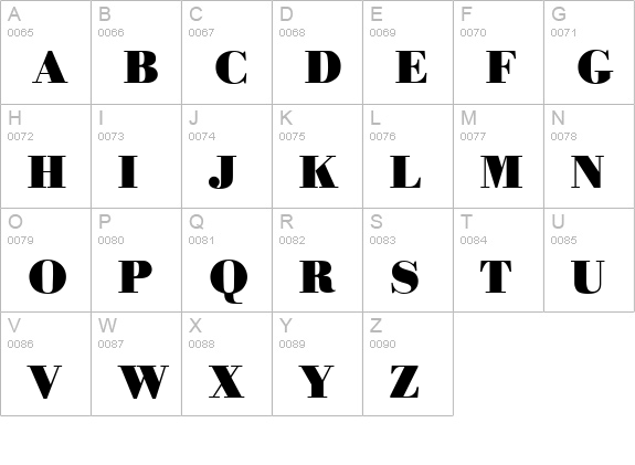 BodoniSerial-Black-Regular uppercase A-Z preview