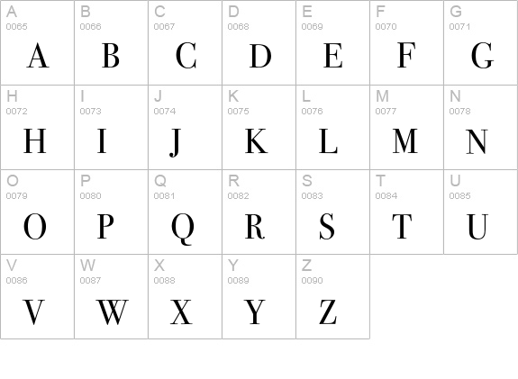 BodoniSeventytwoEF-Book uppercase A-Z preview