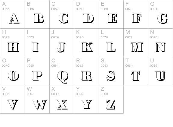 BodoniShadow-Black-Regular uppercase A-Z preview