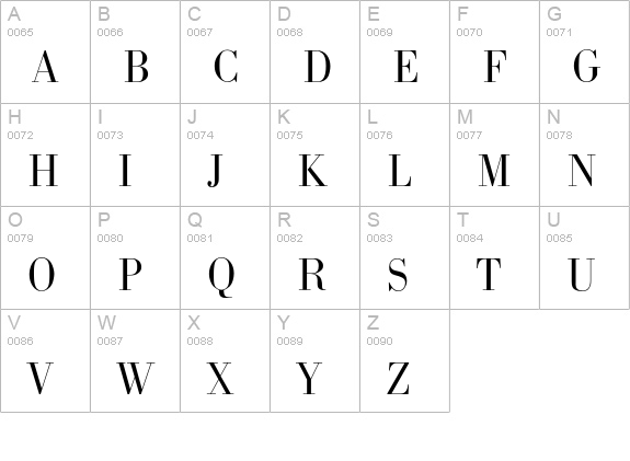 Bodoxi-Light uppercase A-Z preview