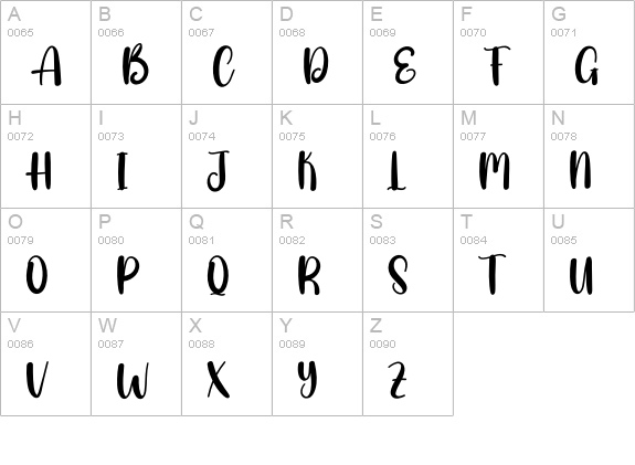 Body uppercase A-Z preview