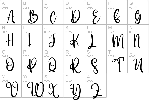 Boho uppercase A-Z preview