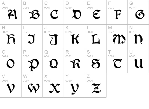 BoisterBlack uppercase A-Z preview