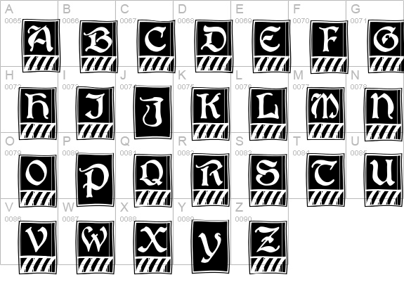 BoisterCapitals uppercase A-Z preview