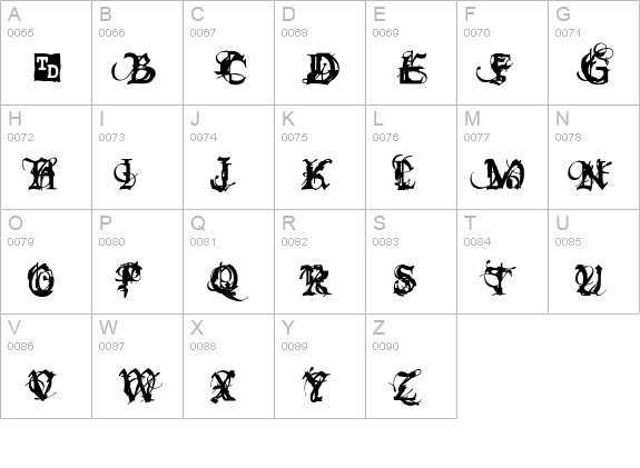 Bokonon Trial Version uppercase A-Z preview