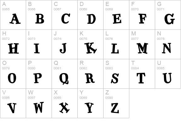 BolbodyBold uppercase A-Z preview