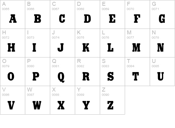 Bold Pressing H0 uppercase A-Z preview
