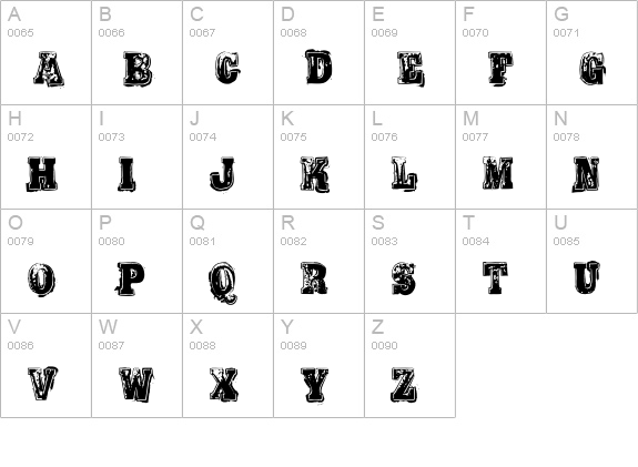 Bold Pressing H2 uppercase A-Z preview