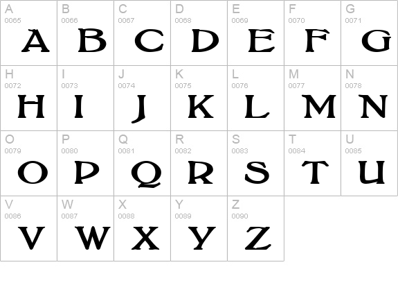 BoltonBold uppercase A-Z preview