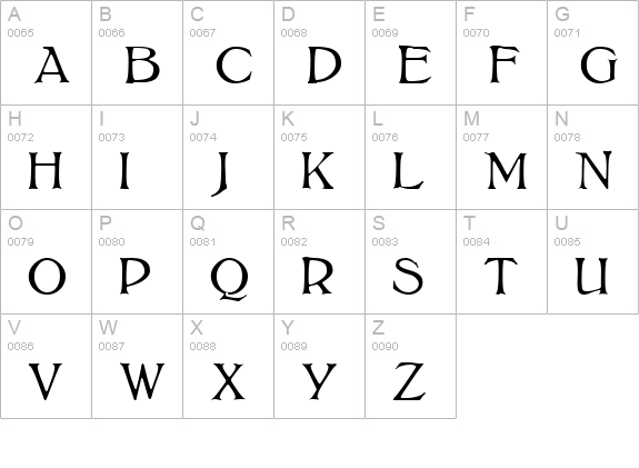 BoltonLight uppercase A-Z preview
