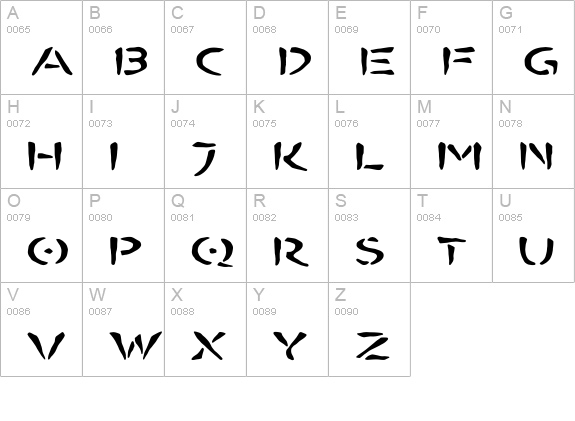 BOMBORA uppercase A-Z preview