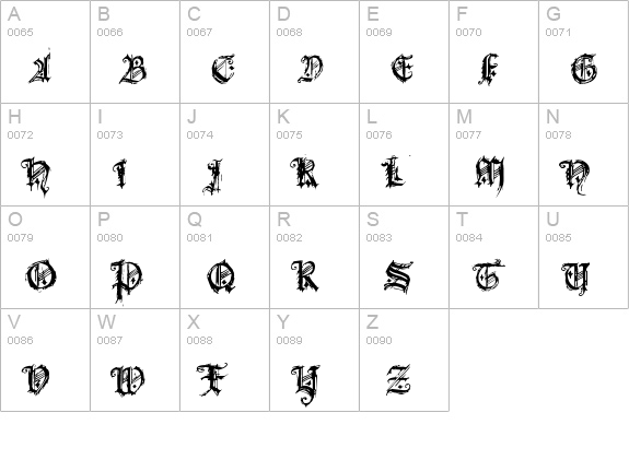 Bonbon Bleu uppercase A-Z preview