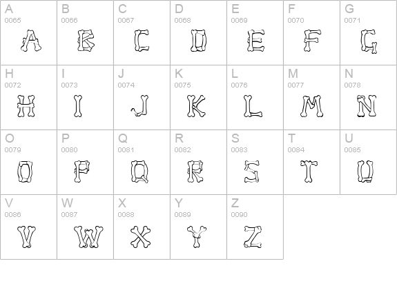 Bone Regular uppercase A-Z preview