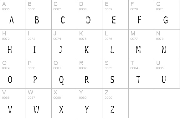 Boneribbon Tall uppercase A-Z preview