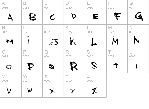 Bones Bummer uppercase A-Z preview