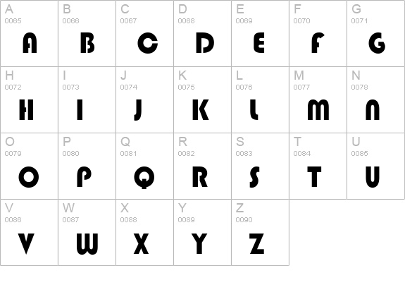 BongoBlack Light uppercase A-Z preview