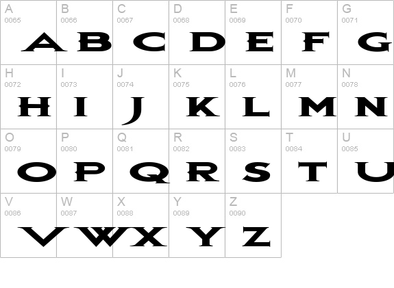 BonJovi uppercase A-Z preview