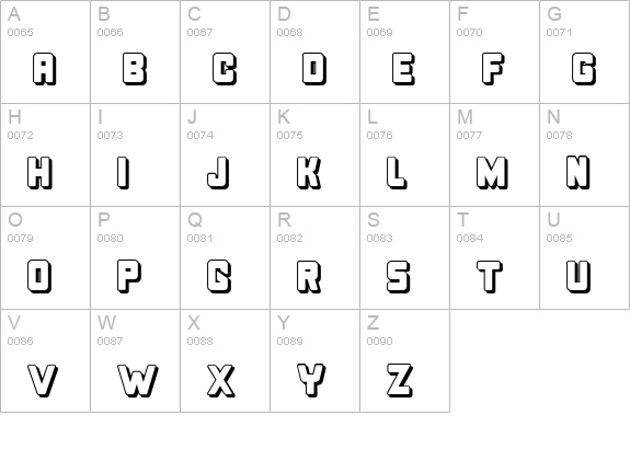 Bonk Offset uppercase A-Z preview