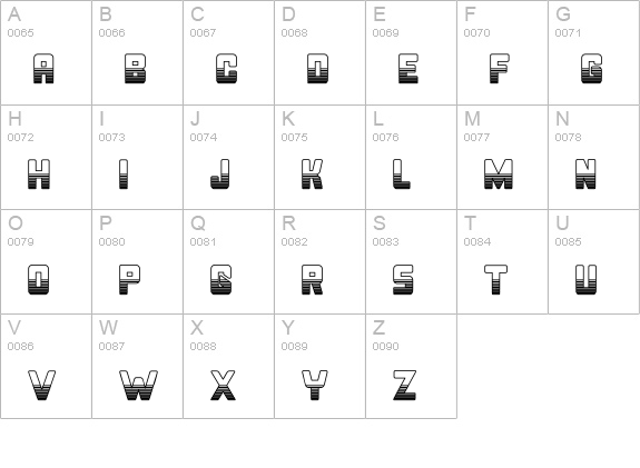 Bonk Outercut uppercase A-Z preview