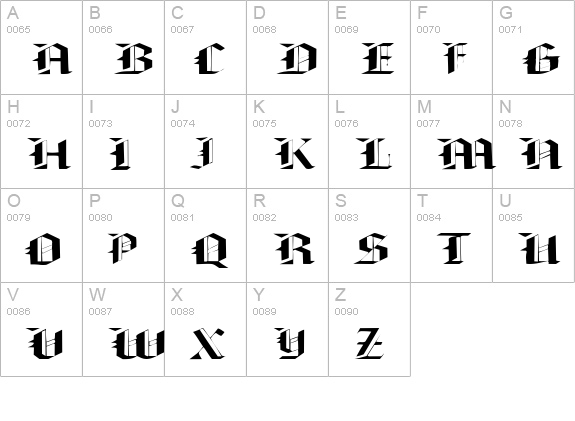 Bonneville uppercase A-Z preview
