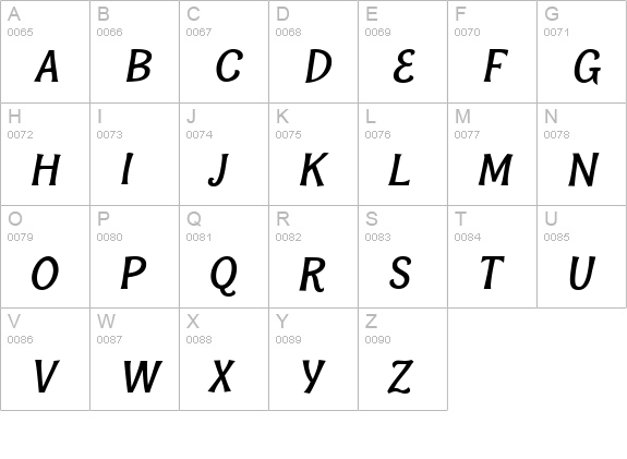 Bonobo Bold Italic uppercase A-Z preview