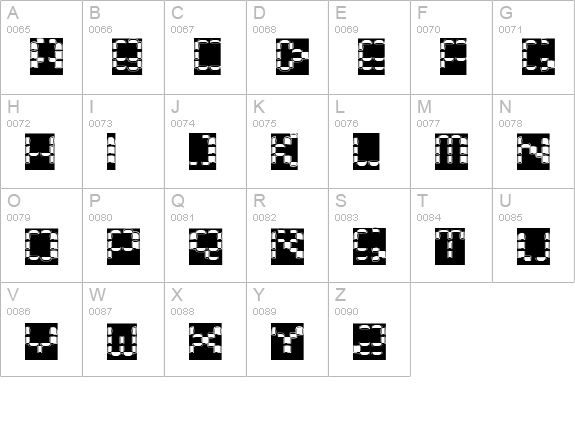 Bonushora uppercase A-Z preview