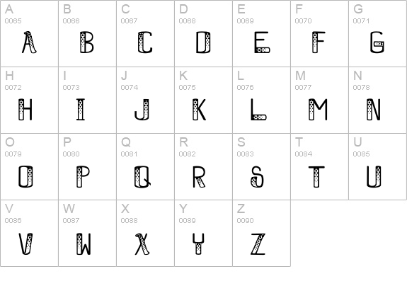 BooBooKitty uppercase A-Z preview