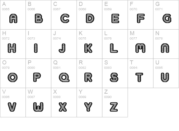 BoobToob uppercase A-Z preview