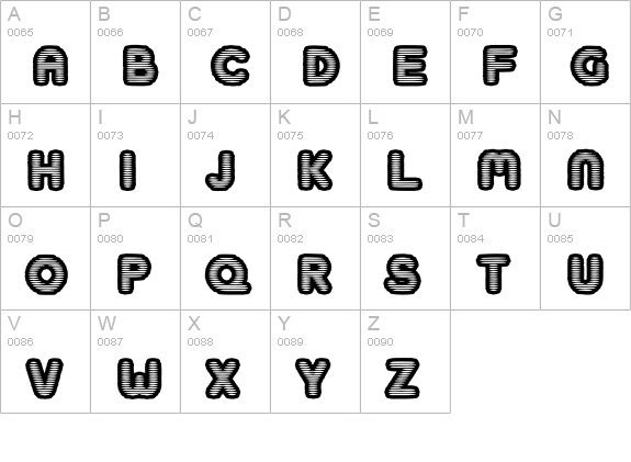 BoobToobOpen uppercase A-Z preview