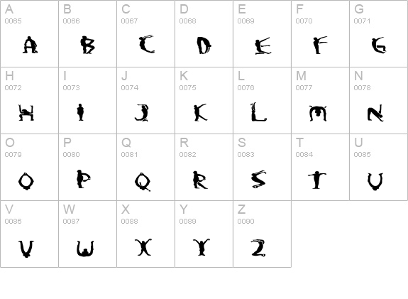 Boogieman uppercase A-Z preview