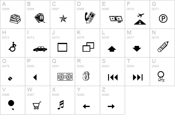 Bookdings uppercase A-Z preview