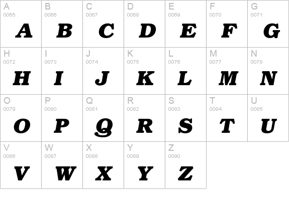 Bookman* Bold Italic uppercase A-Z preview