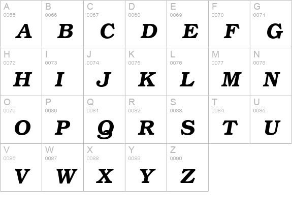 Bookman* Demibold Italic uppercase A-Z preview