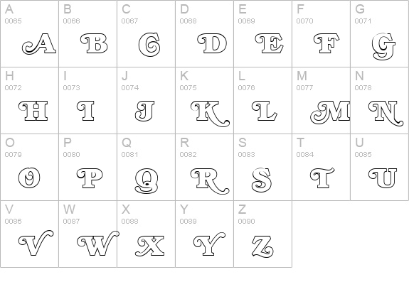 Bookman Regular uppercase A-Z preview