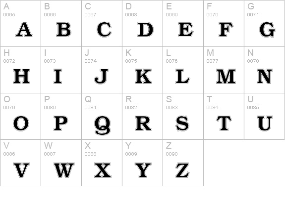 BookmanContour uppercase A-Z preview