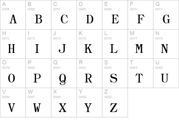 BookwomanMono LightSH uppercase A-Z preview
