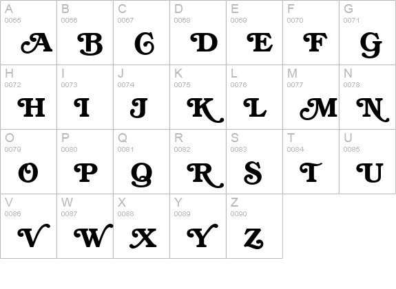 BookwomanSwash DemiSH uppercase A-Z preview