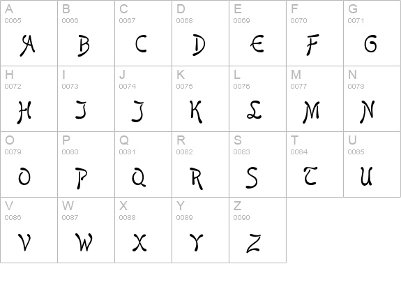 Boomerang uppercase A-Z preview