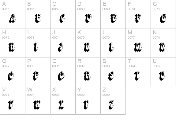 BoopShadow uppercase A-Z preview