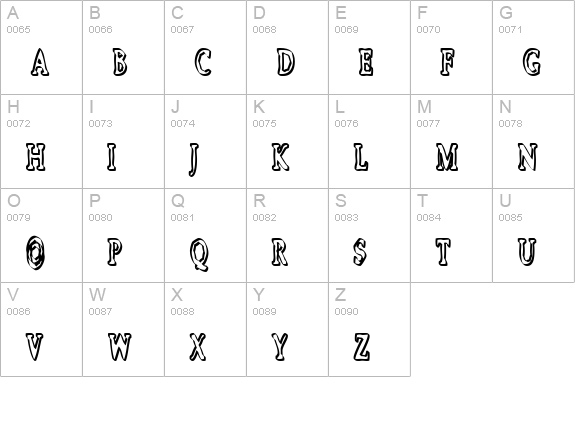 Boosta uppercase A-Z preview