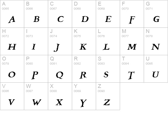 Booter - Five Five uppercase A-Z preview