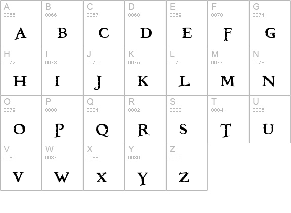 Booter - Five Zero uppercase A-Z preview