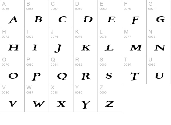 Booter - One Five uppercase A-Z preview